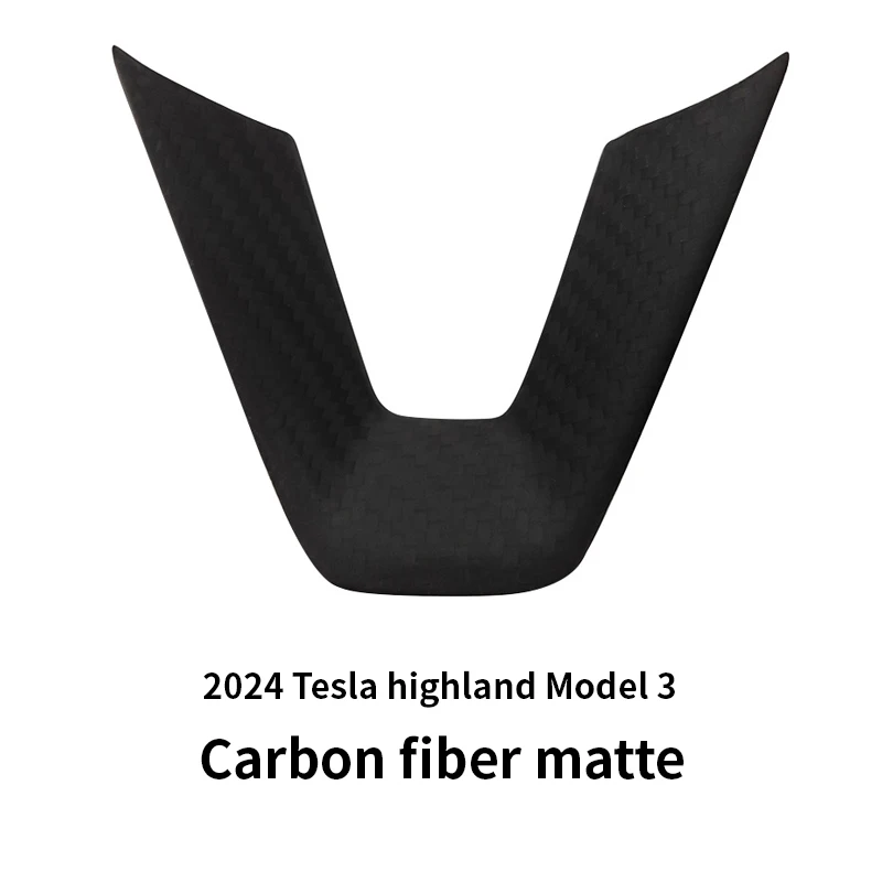 

Steering Wheel Patch for Tesla Model 3 Highland Real 100% Carbon Fiber Steering Wheel U-shaped Protective Cover 2024 New Matte