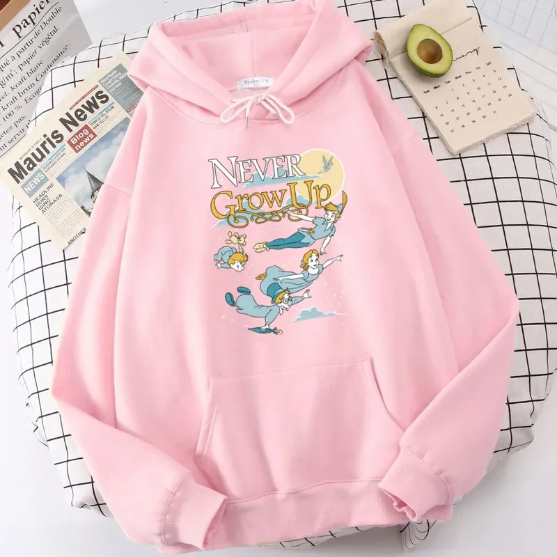 

Kawaii Cartoon Peter Pan Hoodies Women Never Grow Up Print Cute Hoodies Sweatshirts Women Aesthetic Tops Clothes dropshipping