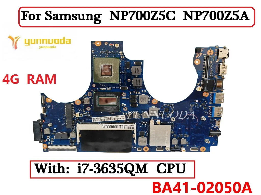 BA41-02050A For Samsung NP700Z5C NP700Z5A Laptop Motherboard With i7-3635QM CPU 4G RAM GT630 BA41-02049A BA41-02051A 100% Tested