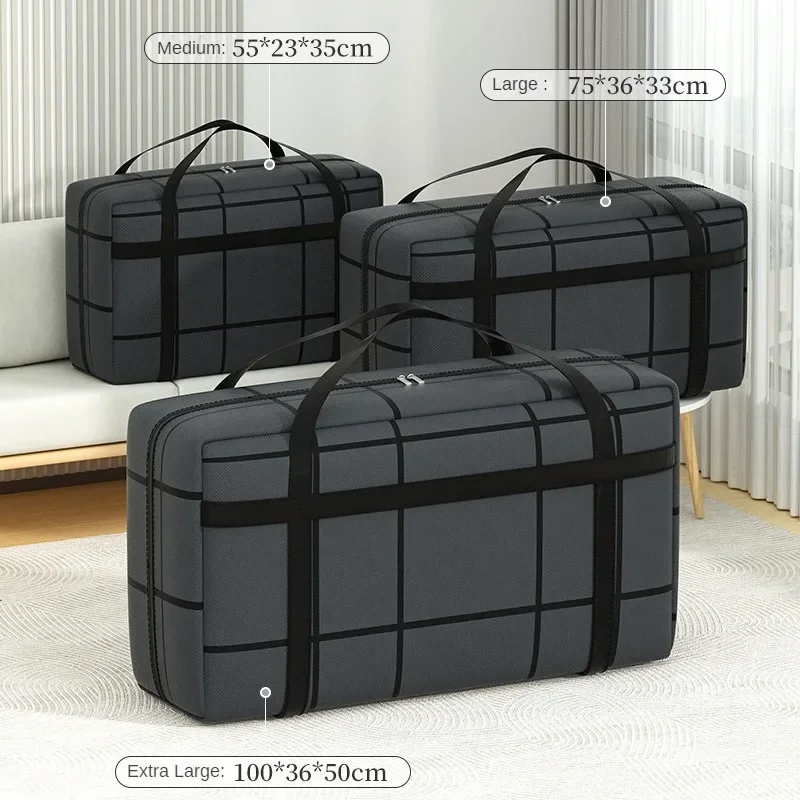 1-4Pcs Large Capacity Clothes Quilt Storage Bag Thickened Moving Storage Bag Portable Handheld Dustproof Luggage Bag