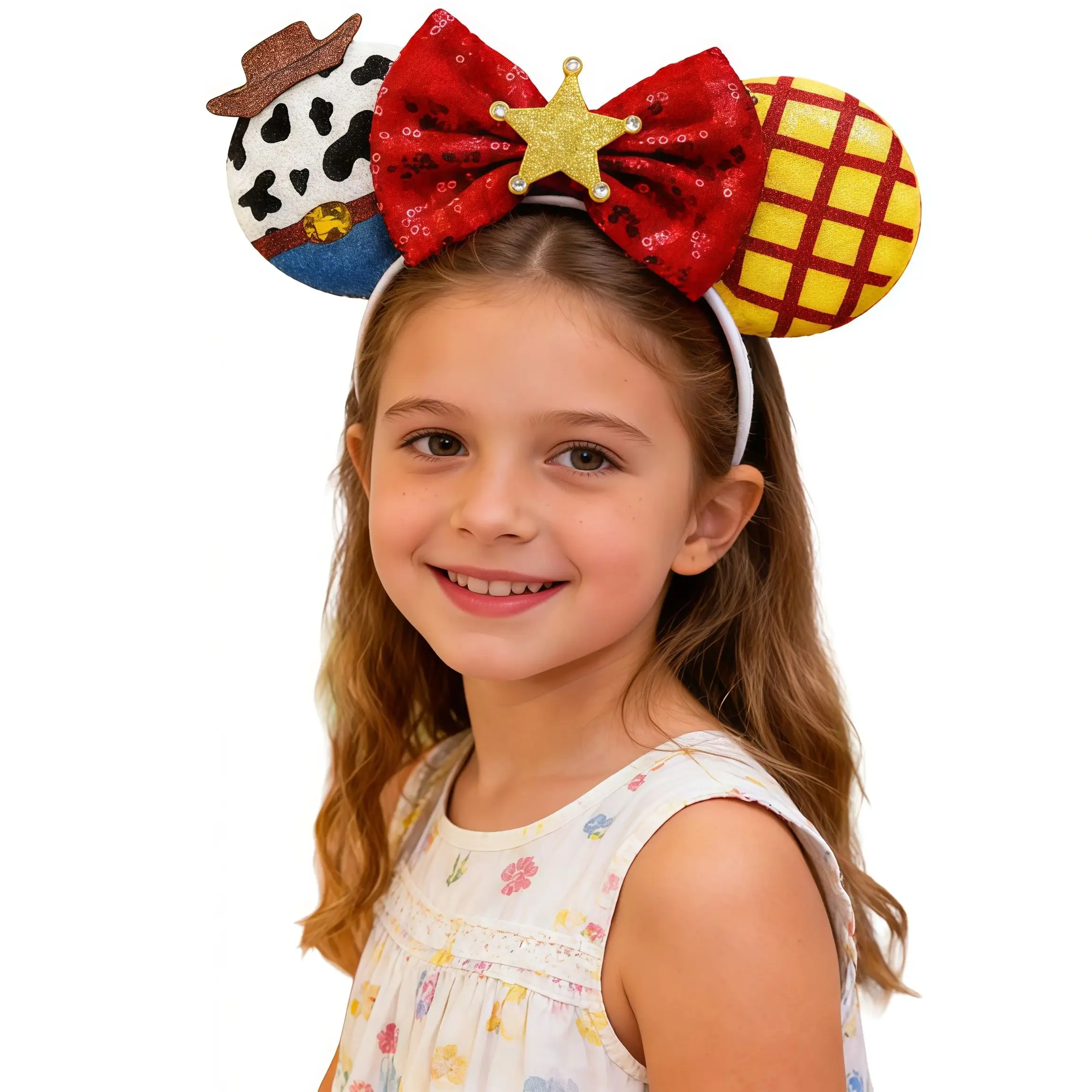 Children Girls Hair Hoop Sequins Ears Headband For Kids Hair Clasp Carnival Birthday Themed Party Halloween Cosplay Headwear