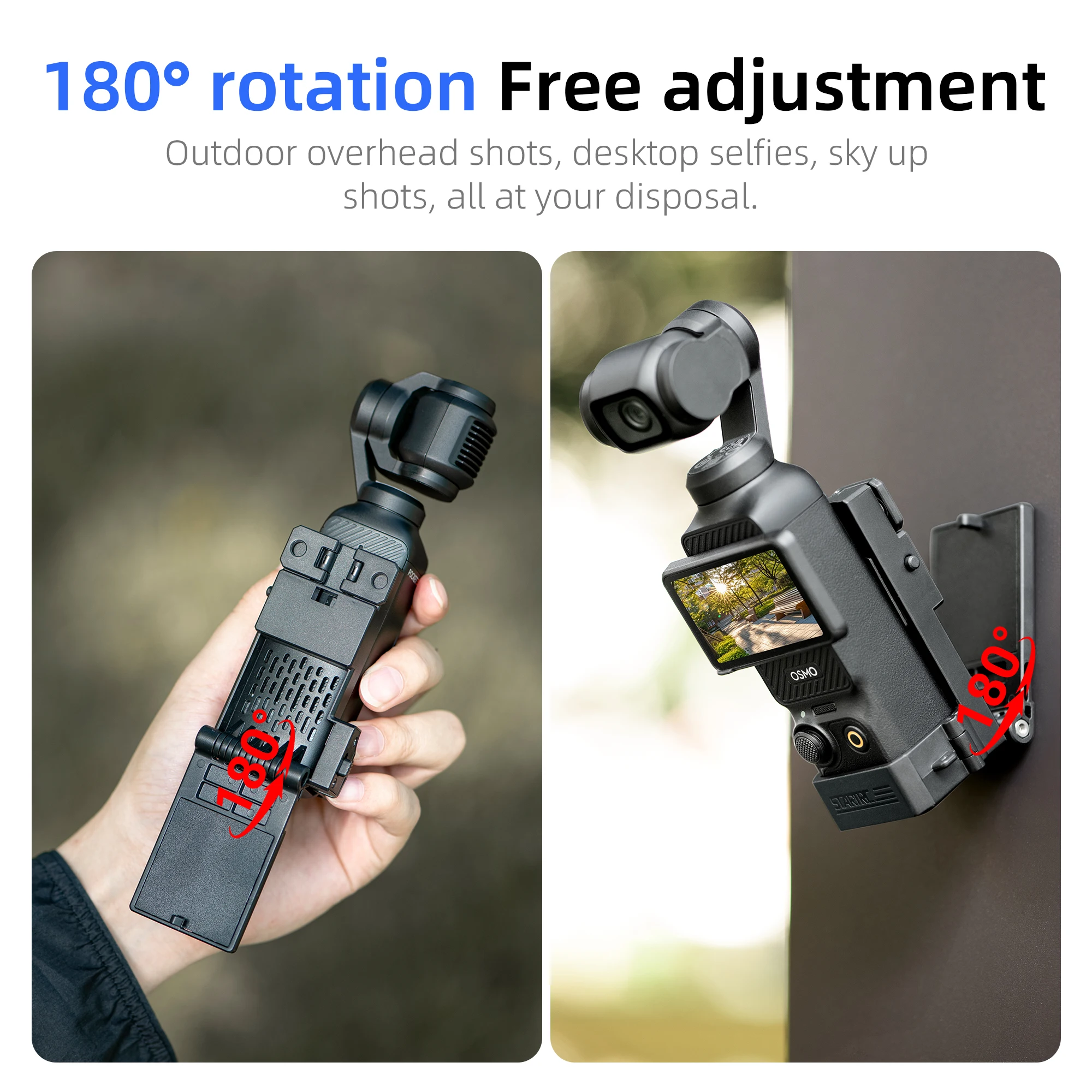 STARTRC – support de caméra magnétique pour DJI Pocket, support fixe de prise de vue réglable à 3 angles pour accessoires DJI Osmo Pocket 3