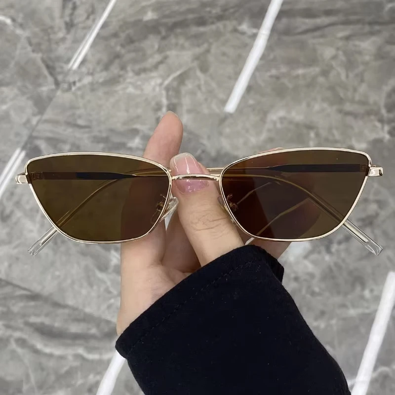 Fashion Cat Eye Sunglasses for Women Classic Anti-Reflective Vintage Square Metal Frame Sun Glasses Driving Eyewear UV400 Очки view 2