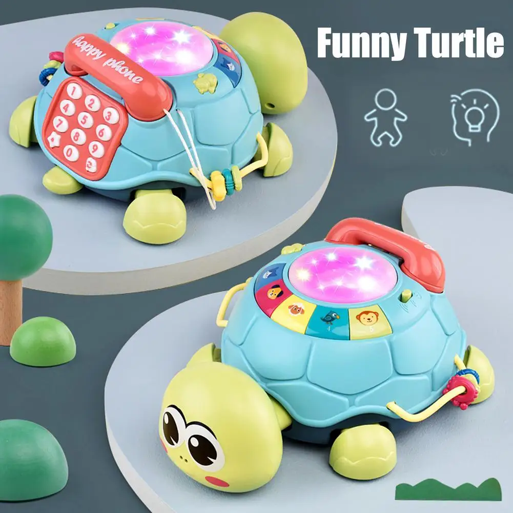 Baby Musical Crawling Turtle 6-18M - LED Light Sound, Early Learning Educational Toy for Infant Toddler Boy Girl Gift 2026 New