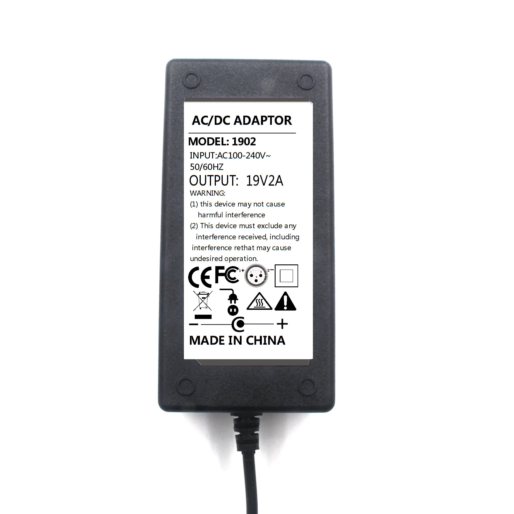 DC Power Charger 19V 2A Computer Monitor Power Adapter DC 5.5*2.1MM Stabilized Power Cord