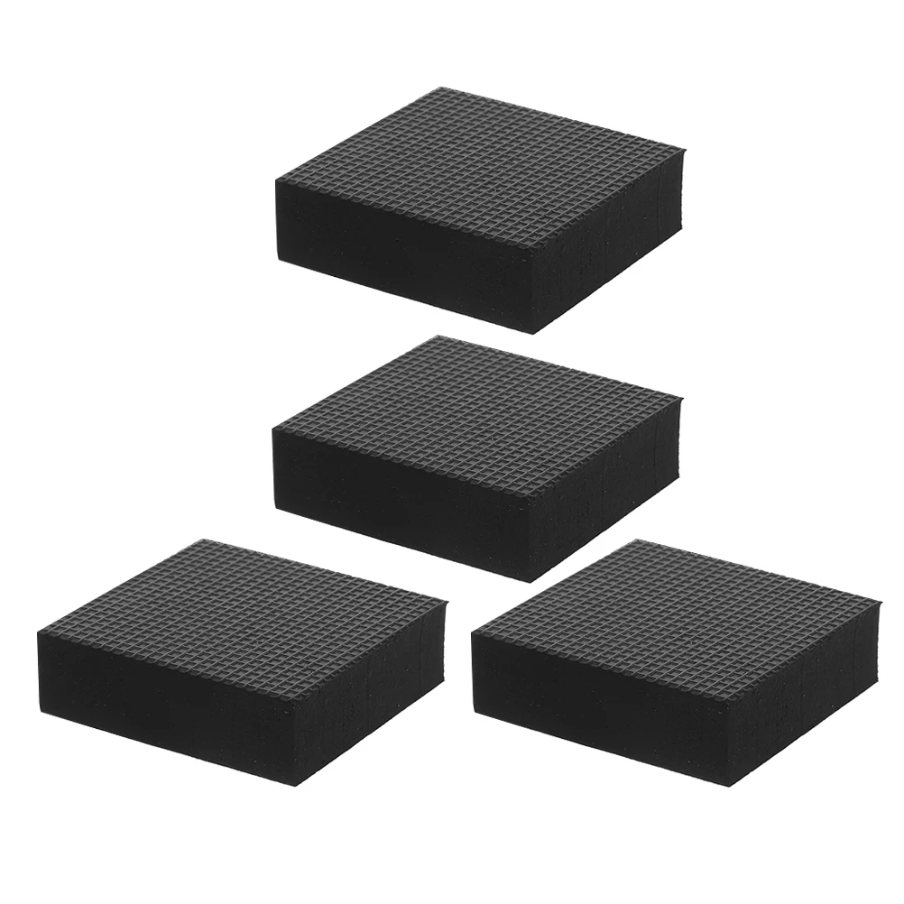 

4pcs Shockproof Rubber Gasket 50x50x30 Square Planter Bottom Mats Thickened Non Slip Soil Leakage Prevention Ventilated