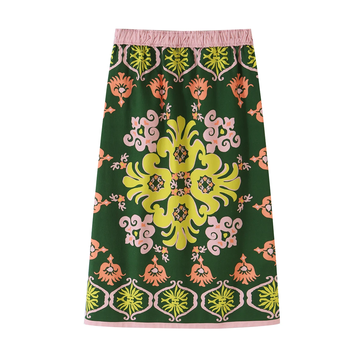KONDALA Damen Schickes Boho-Set mit bedrucktem Hemd und Rock, Schleifenhemd, Midirock mit elastischem Bund, 2026 Frühherbst, schickes, elegantes Gartenparty-Set – Detail 15