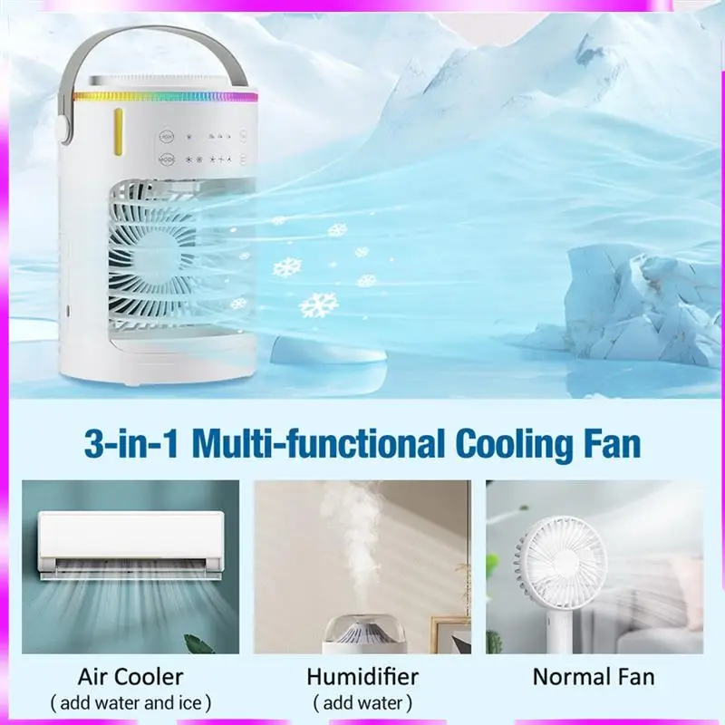 N98R Портативный вентилятор для кондиционирования воздуха Офисный портативный 3-скоростной настольный вентилятор Мини-вентилятор охлаждения