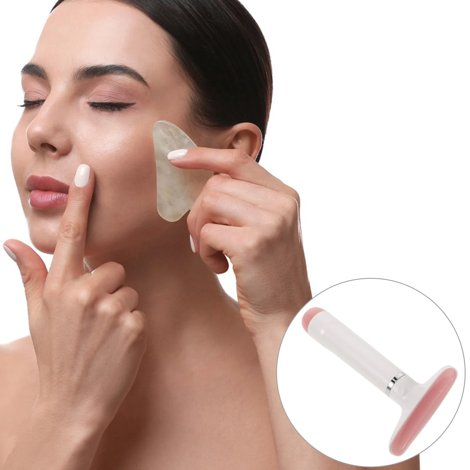 Tabla de raspado de estiramiento Facial ABS Pmma, masajeador Facial duradero con borde liso, masaje en casa, fisioterapia, herramienta Guasha, masaje Facial