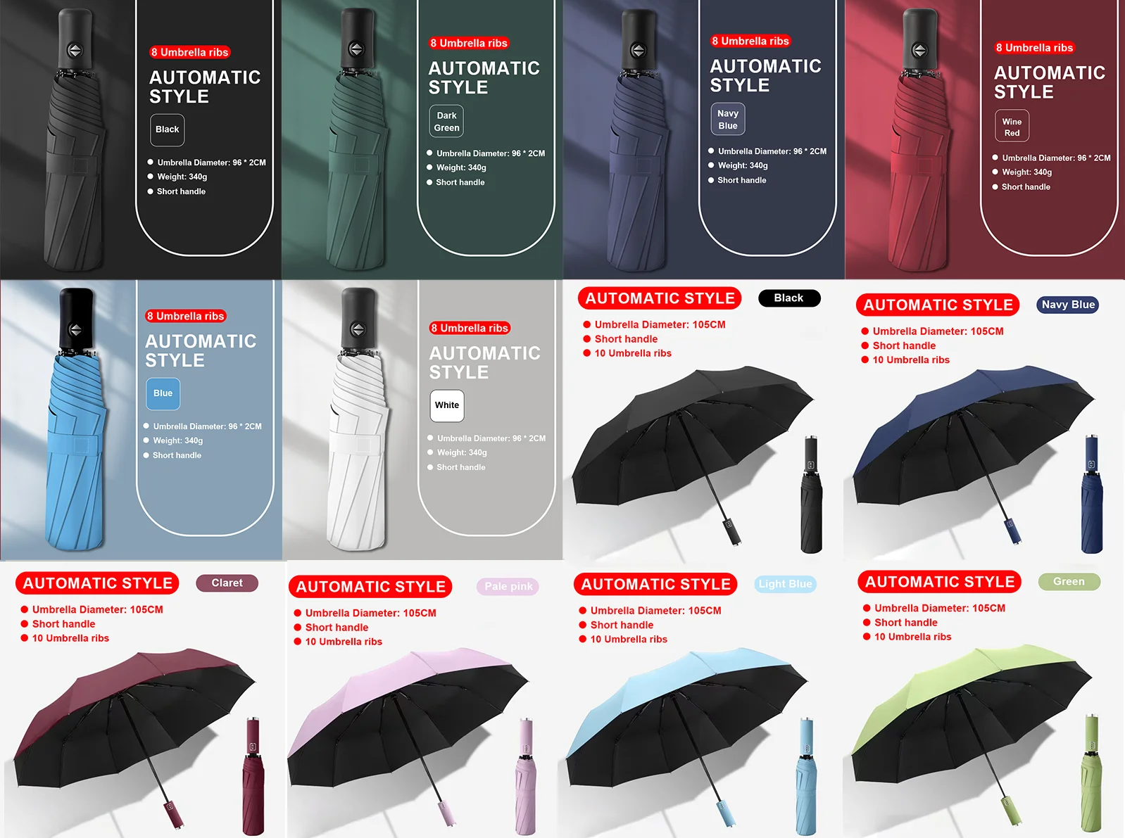 Promotional folding umbrella personal logo sunshade custom logo compact portable rainproof automatic windproof umbrella belt