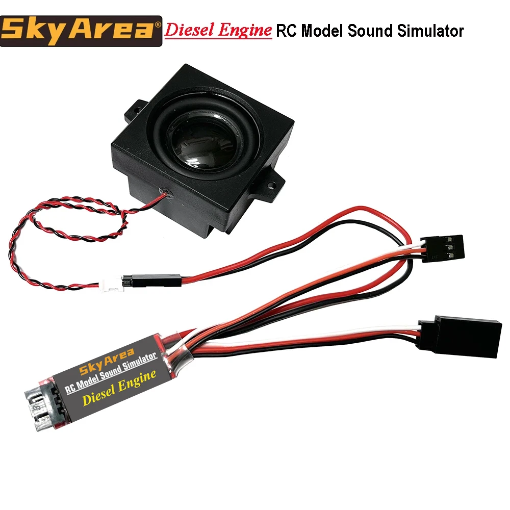 Módulo de sonido de motor diésel RC, simulación de altavoz de 2W para vehículos de construcción con Control remoto, contenedor, camión, modelo de excavadoras