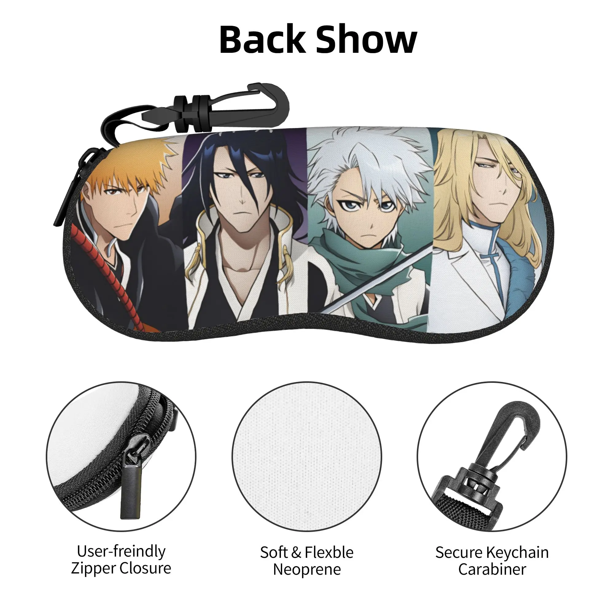 Estuche para gafas Ichigo Kurosaki Bleach Byakuya Kuchiki, funda protectora suave para gafas de sol Toshiro Hitsugaya Haschwalth
