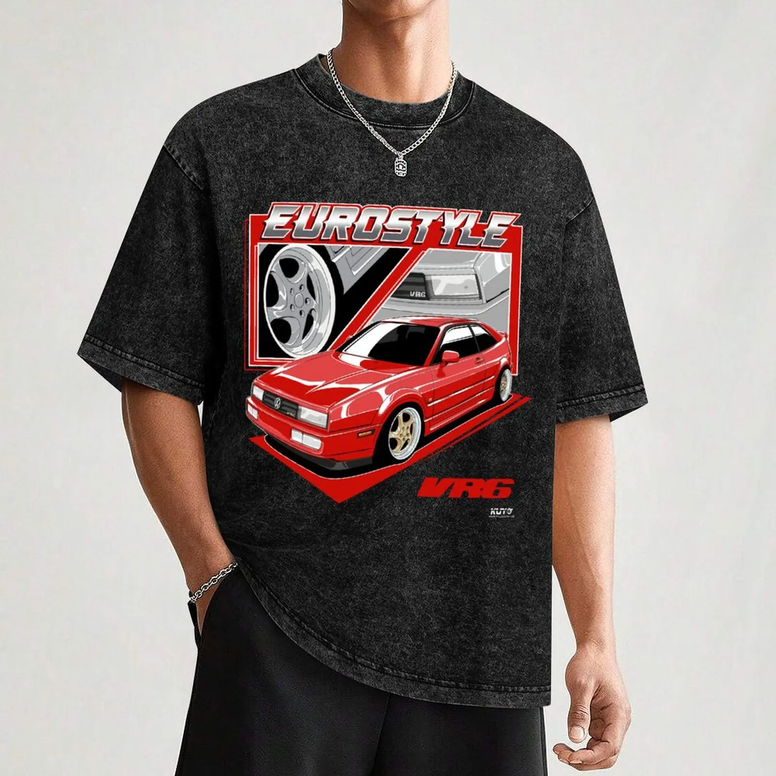 Corrado VR6- Euro Style Red T-Shirt funny shirt cotton anime t shirts workout shirts