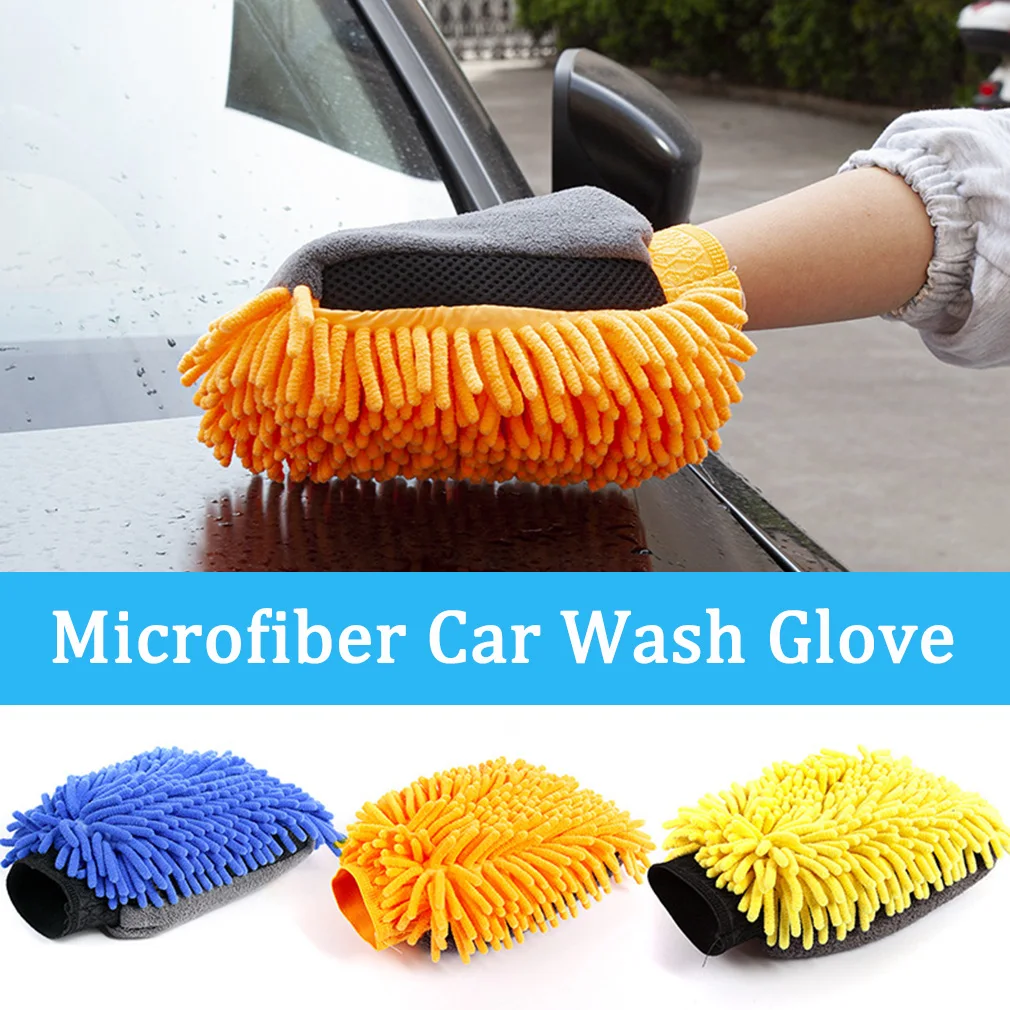 

1PC Waterproof Car Wash Glove Microfiber Anti-scratch Gloves Thick Car Cleaning Mitt Wax Detailing Brush Auto Care Glove