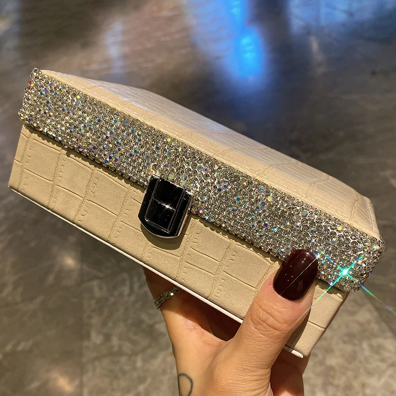 

Leather Jewelry Box Portable Travel Storage Box Earring Ring Bracelet Necklace Organizer Display Boxes Jewelry Boxes with Mirror