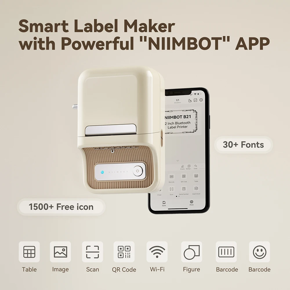 Types d'étiquettes NIIMBOT compatibles B21