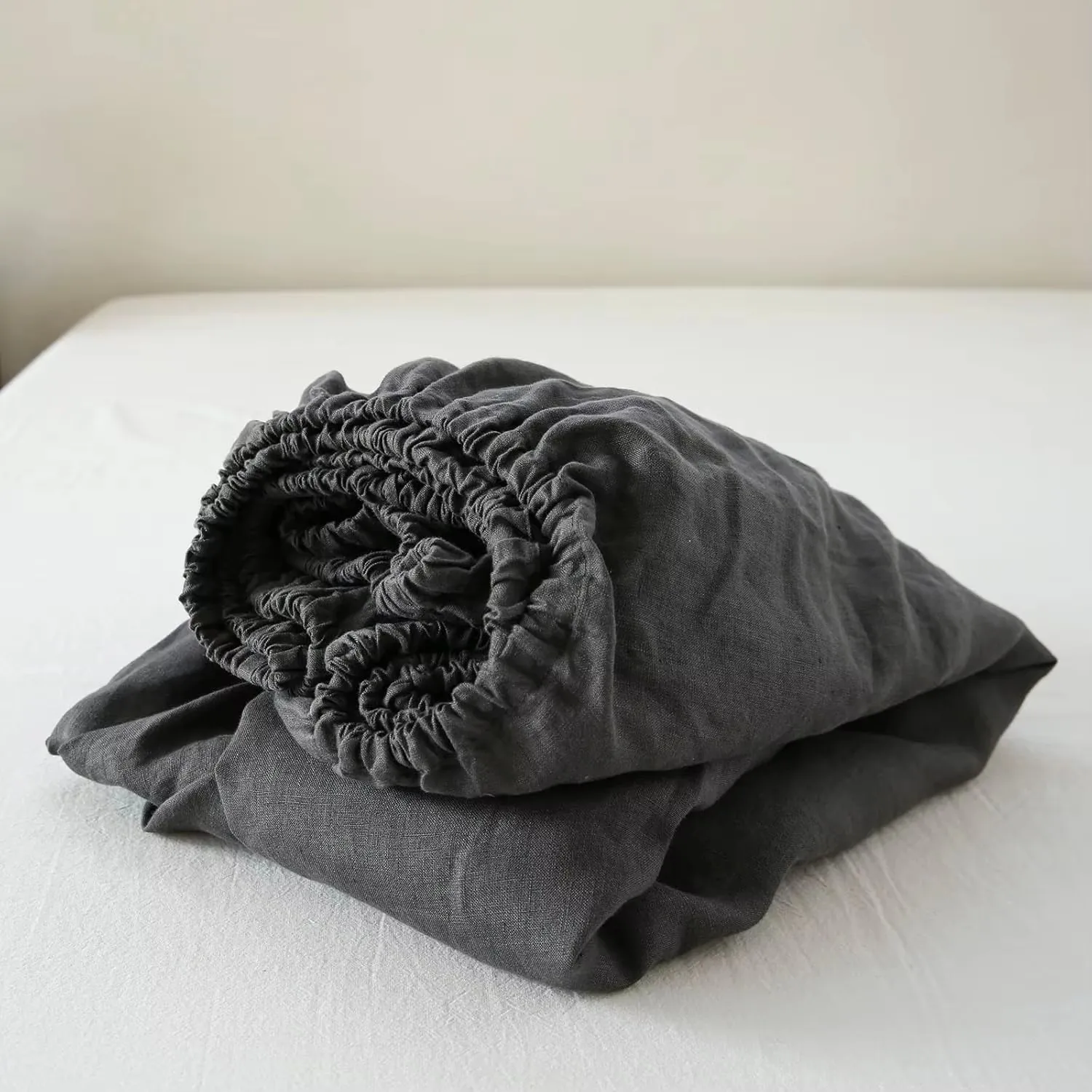100% Linen Fitted Sheet Stone Washed French Flax Mattress Cover Soft Breathable Bed Sheet