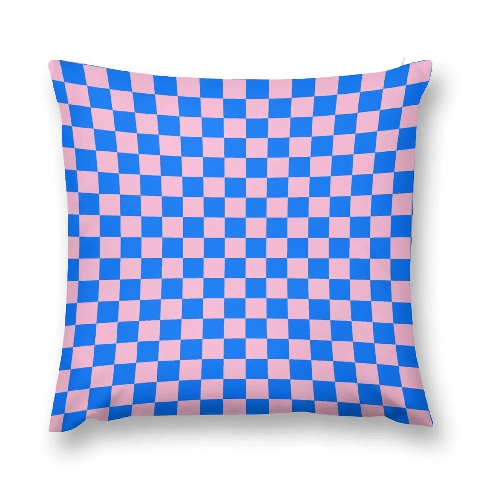 Cotton Candy Pink and Brandeis Blue Checkerboard Throw Pillow home decor items Sofa Cushion Cover pillow