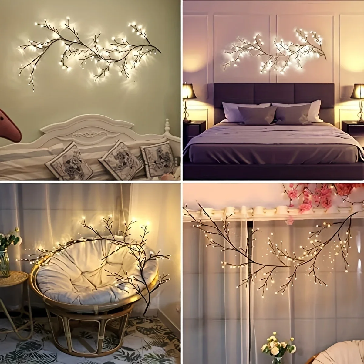 1Pcs 96LED Tree Branch Light For Desktop Wall Party Home Decoration Night Light 8 Modes USB Powered DIY Festive Tree Vine Light