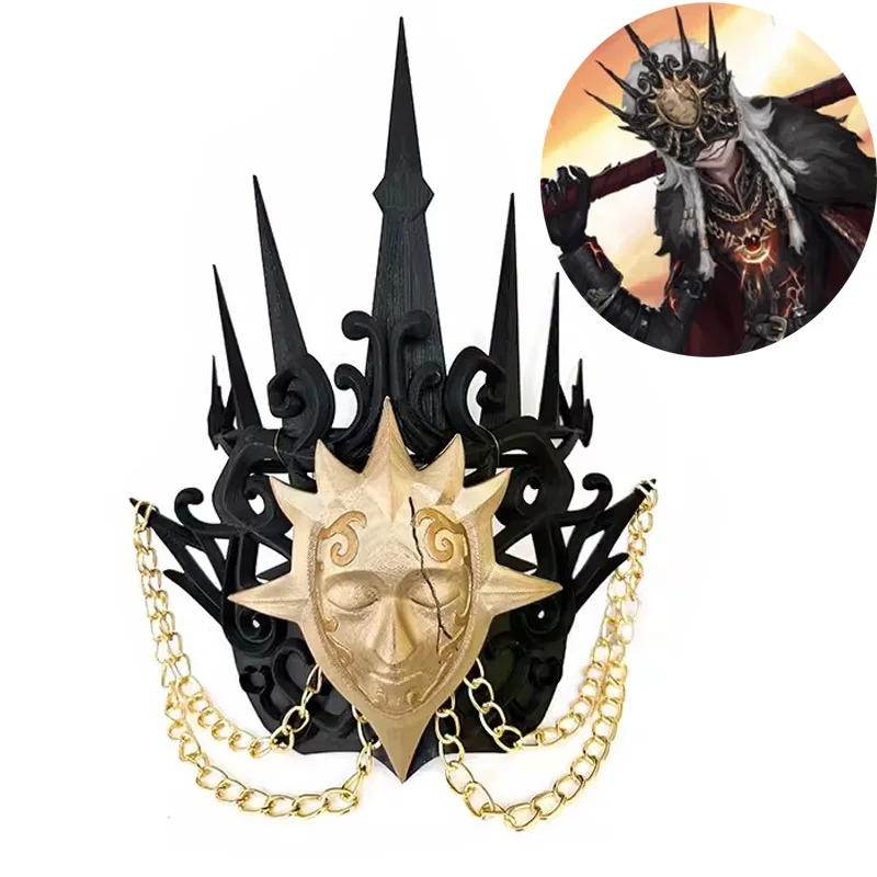 Anime Night Watch Ithaqua Mask Crown Identity V Sun Gold Skin Fashion Mask Cosplay Props Weapon For Women Men Halloween Carnival