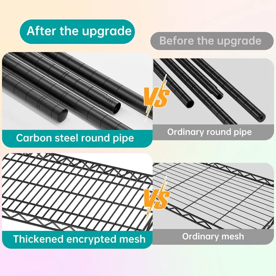 Étagère de rangement robuste réglable à 5 étagères, avec roulettes, organisateur en acier, étagères en fil métallique, organisateurs de salle de bains et étagères