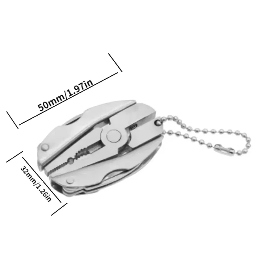 Portable Stainless Steel Multi-Tool Pliers Knife Keychain Screwdriver - Perfect For Outdoor Use!