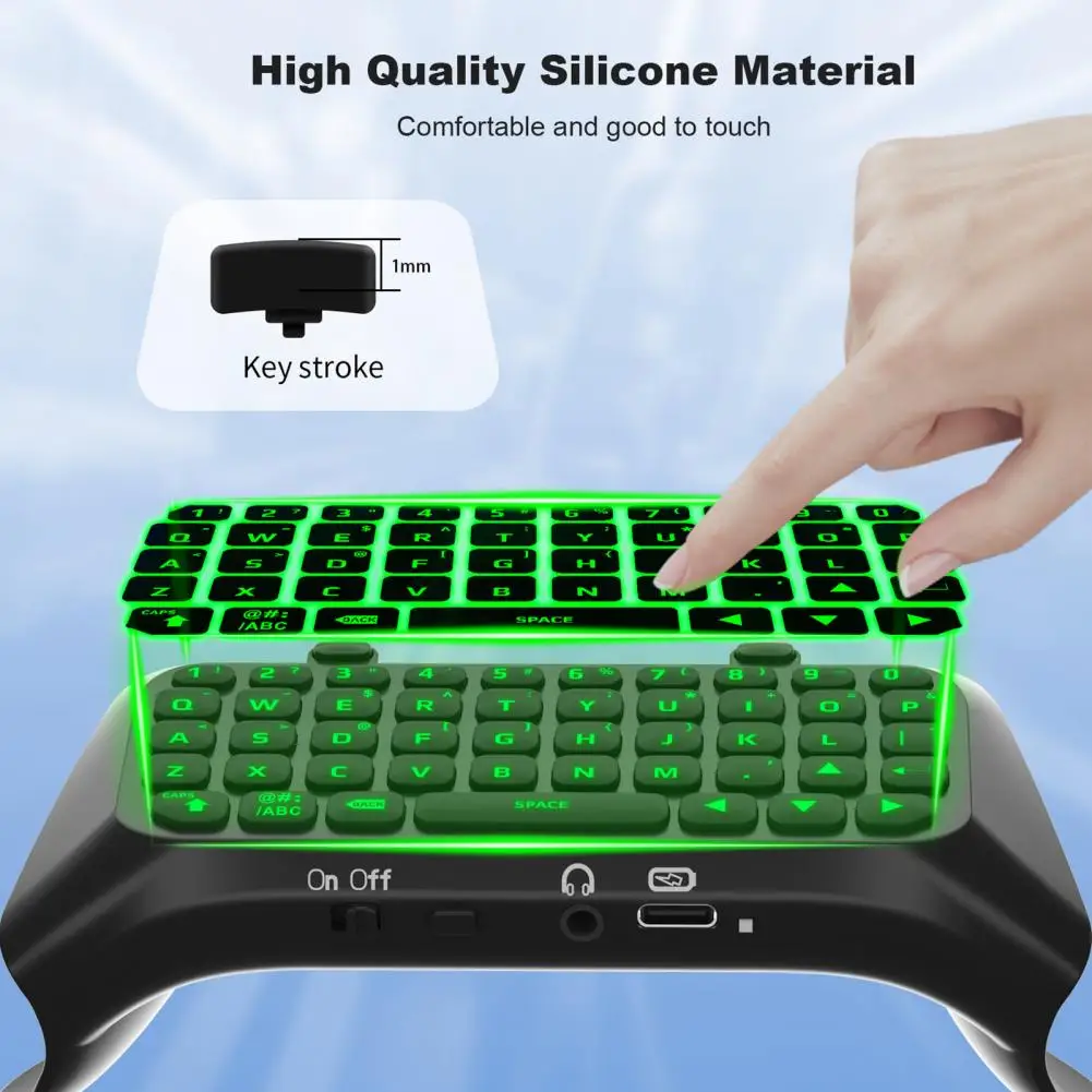 

Gaming Keyboard with Green Backlight Backlit Keyboard with Controller Compatibility Enhance Ps5 Elite Gaming for Voice