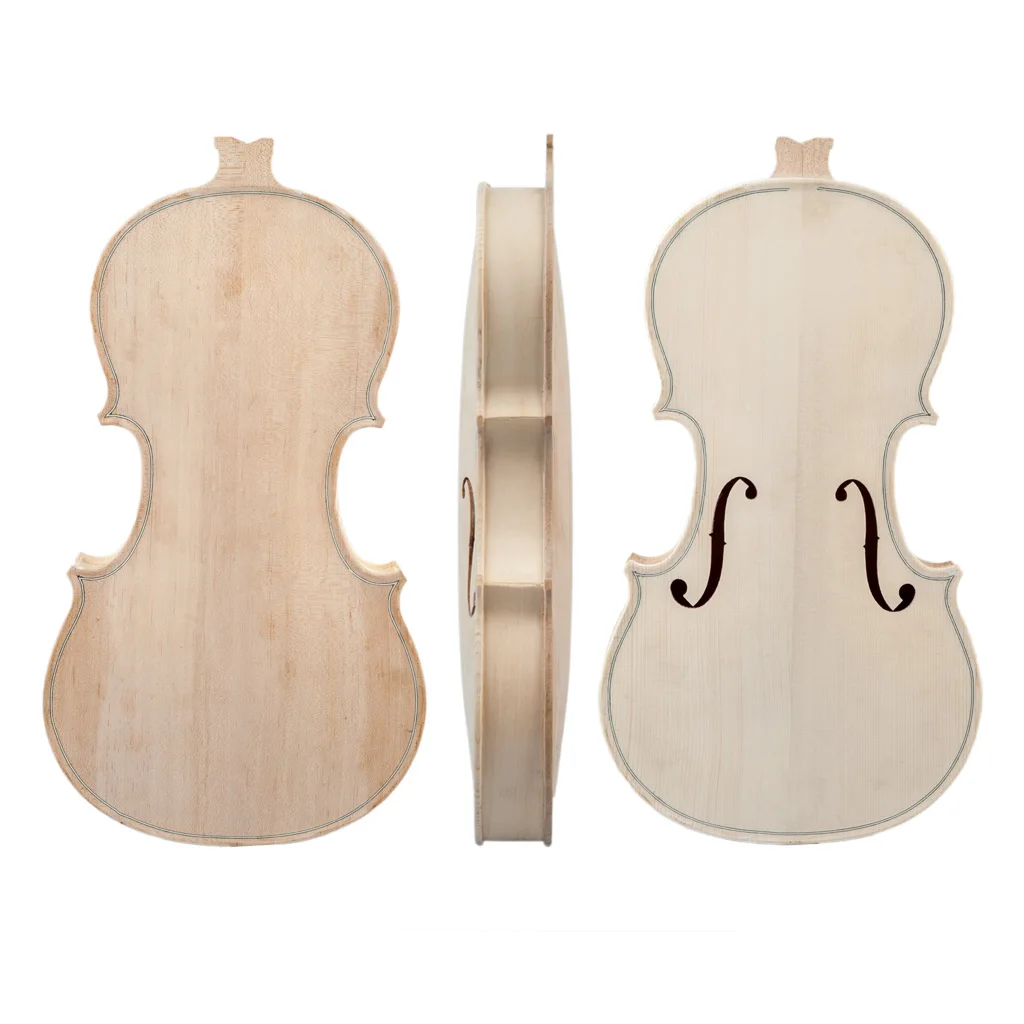 DIY 4/4 3/4 1/2 1/4 1/8 Size Natural Solid Wood Acoustic Violin Fiddle Kit Spruce Top Maple Back Neck Aluminum Alloy Tailpiece