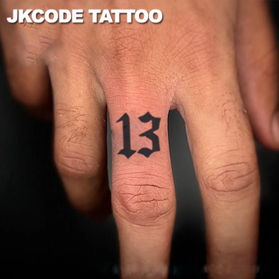 Wasserfeste semipermanente Tätowierungen, arabische Ziffer, Fingertattoos, magische Tätowierungen, hält 1–2 Wochen, Tätowierungen für Männer und Frauen – Detail 5