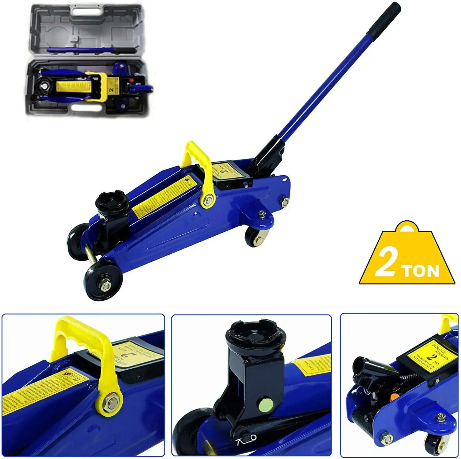 

2 Tons Hydraulic Floor Trolley Jack Heavy Duty Steel Profile Quick Lifting Jack