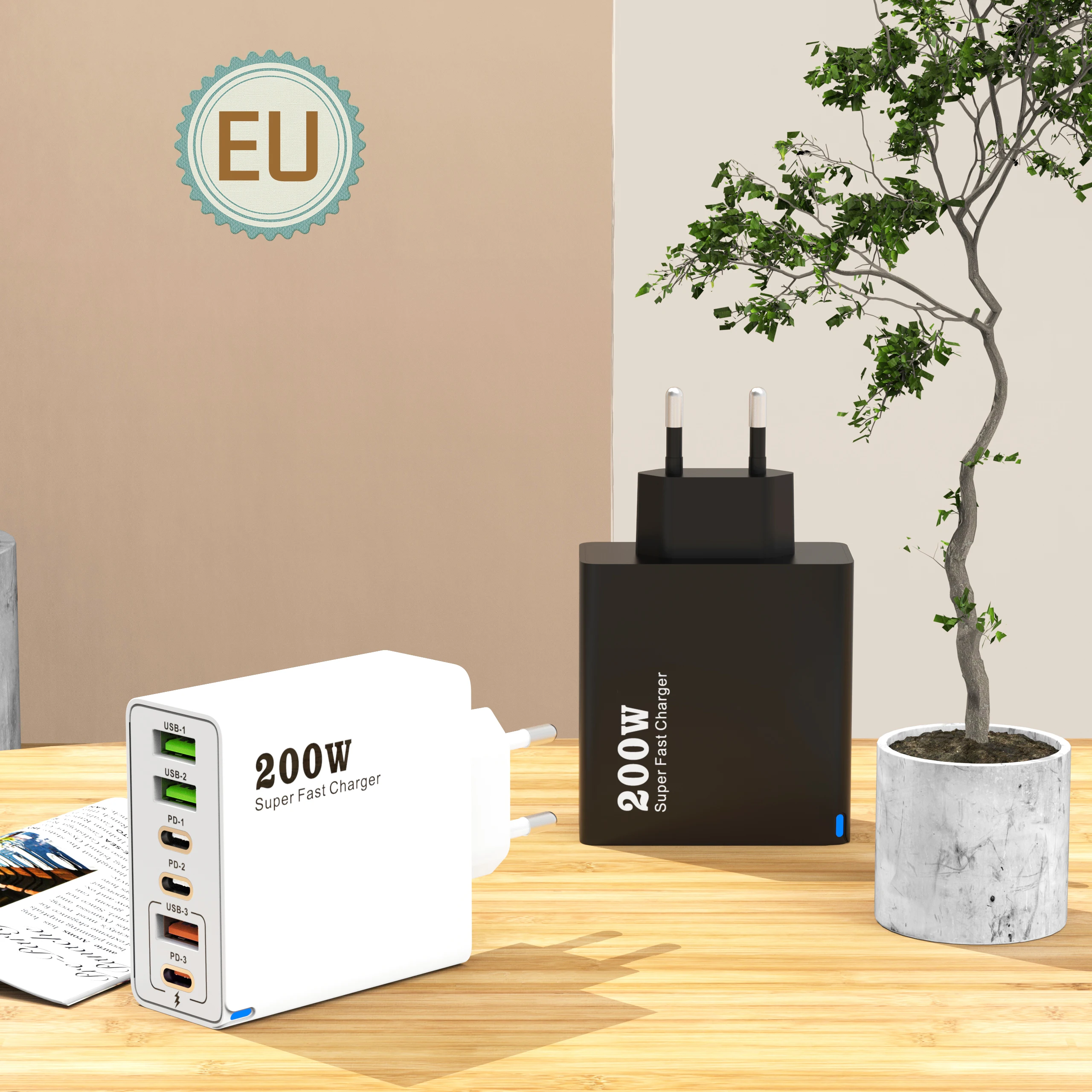 6 Ports USB C PD Charger Quick Charge 3.0 Type C USB Phone Chargers Super Fast Charging Adapter For iPhone Samsung Xiaomi image 4