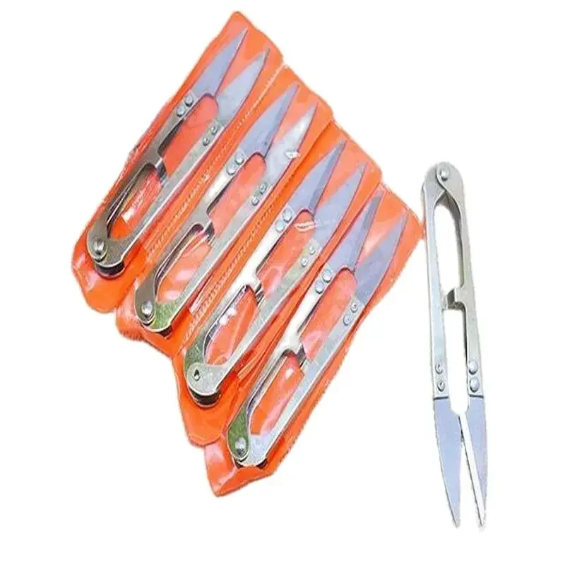 10 pc/set tesoura de linha de peixe de aço 15g 10.5cm linha de pesca em forma de u ferramenta de amarração de mosca enfrentar engrenagem tesoura costura logiahaцы