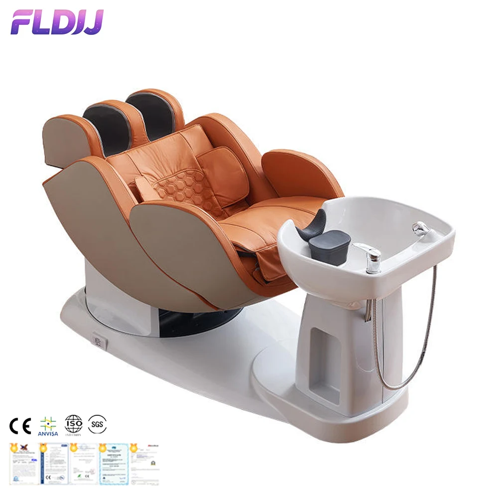 Head Spa Washing Shampoo Bed with Electric Rotate Lift，Water Circulation for Hair Beauty Salon Adjusted Massage Spa Recliner