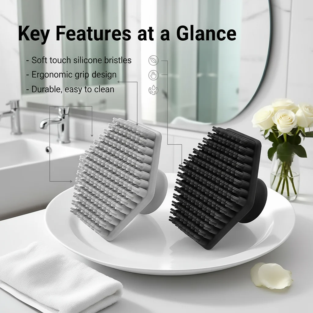 منظف الوجه من السيليكون، وسادة مقشرة لطيفة ومدلك لتنظيف الوجه، فرشاة غسيل الوجه من السيليكون تزيل الجلد الميت والجاف #2