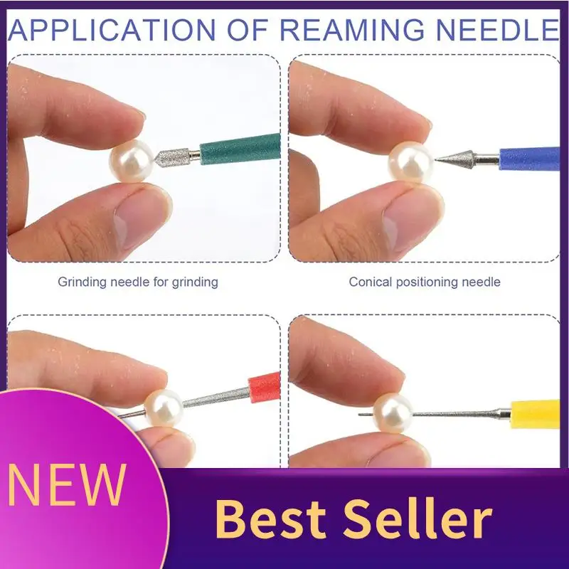 ABLU-4Pcs Diamond Tipped Bead Reamer, Bead Reamer Tool Set For Jewelry Making Beading Hole Enlarger Removes Burrs