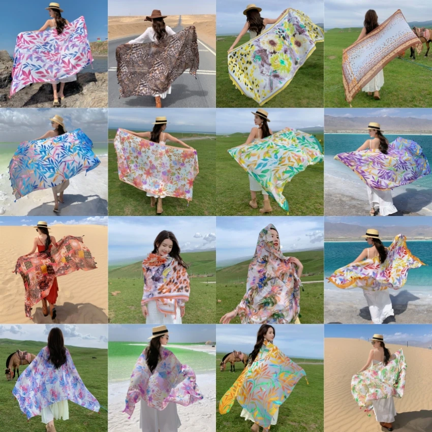 

90x180cm Thinness Travel Beach Sunscreen Scarve Bikini Large Shawl Sarong Wrap Scarf Women Brazilian Swimsuit Bathing Cover-ups