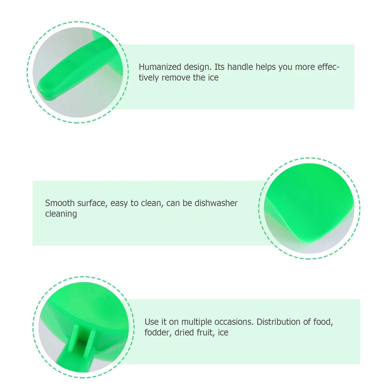 2 قطعة مجرفة الثلج الخضراء متعددة الوظائف العملي المنزلية آيس كيوب مغرفة دائم المطبخ أداة مجرفة الأرز للطعام