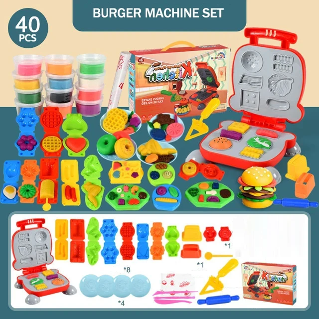 Colorful Plasticine Making Toys Creative DIY Handmade Mold Tool Ice Cream Noodles Machine Kids Play House Toys Colored Clay Gift