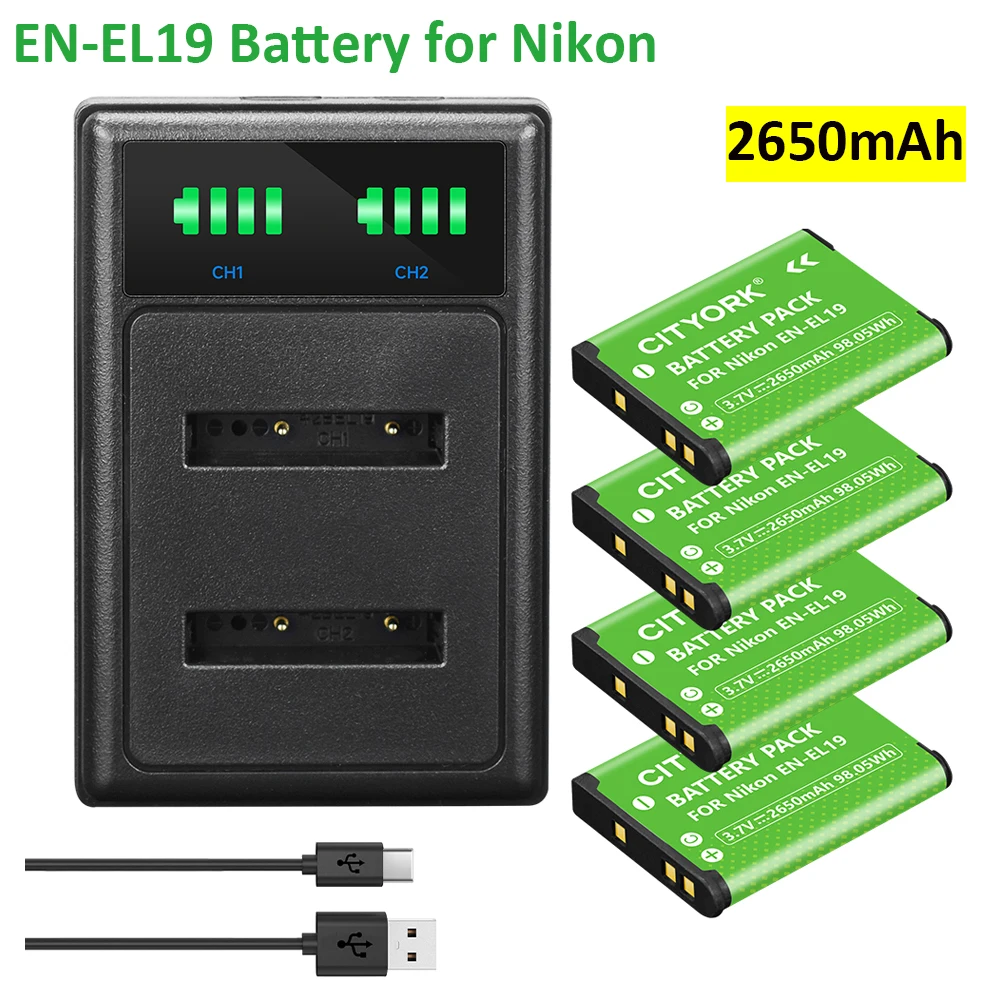 2650 мАч EN EL19 EN-EL19 Аккумулятор для камеры + USB-зарядное устройство для Nikon Coolpix S2500 S3100 S3200 S3300 S3400 S3500 S33 S32 S100 ENEL19 2650 мАч EN EL19 EN-EL19 Аккумулятор для камеры + USB-зарядное устройство для Nikon Coolpix S2500 S3100 S3200 S3300 S3400 S3500 S33 S32 S100 ENEL19