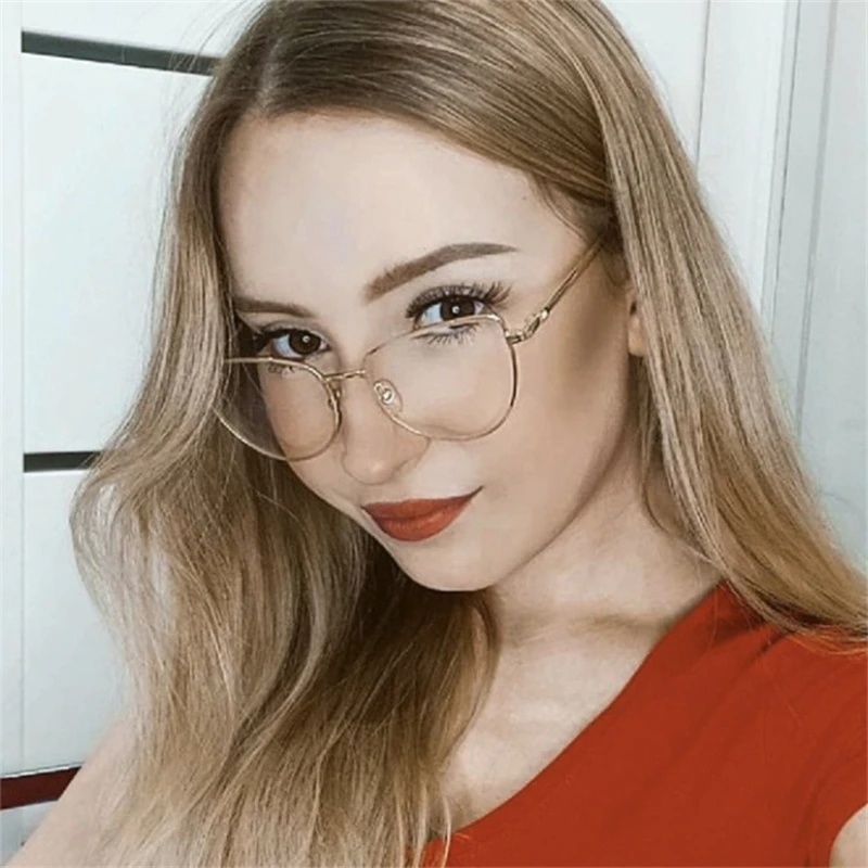 Neue Mode Vintage Cat Eye Metall Brillen Rahmen Anti Computer Blau Flache Licht Spiegel Dekoration Anti-reflexion Frau Gläser