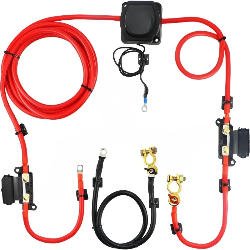 Split Charge Relay Kit Voltage Sense Relay Professional 12V 140AMP 2/4/5/6 mtr Battery Cable for ATVs UTVs RVs Camping