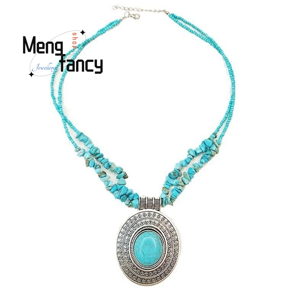 

A Retro And Unique Oval Pendant Necklace Fashion Jewelry Best Selling Handicraft Exquisite Elegant High-grade Luxury Jewelry