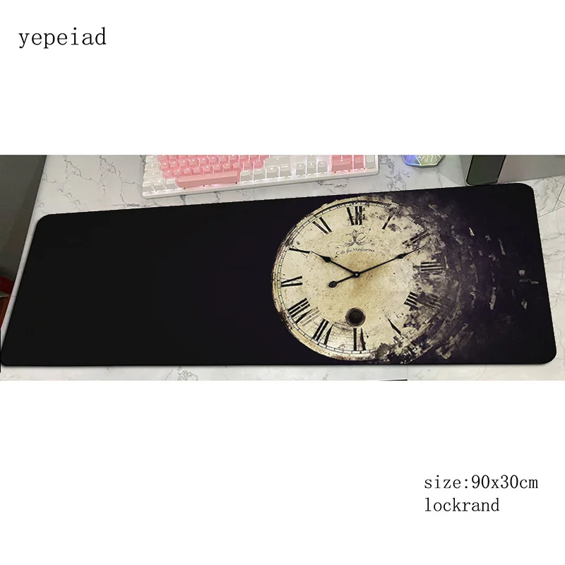 

Clock mouse pad gamer 900x300x4mm gaming mousepad hot sales notbook desk mat cute padmouse games pc gamer mats gamepad