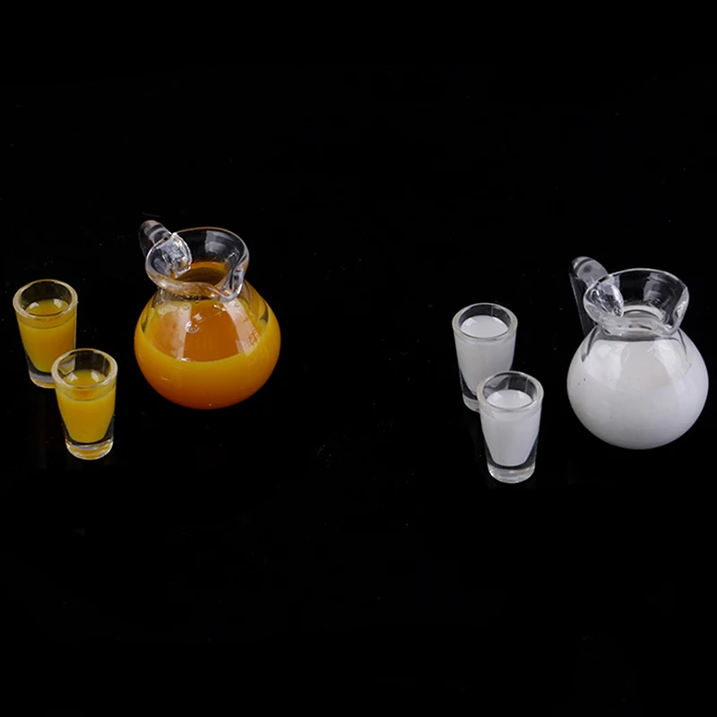 Jouets pour maison de poupée, pichet Miniature pour jus/lait, accessoire de cuisine Miniature, 1/12