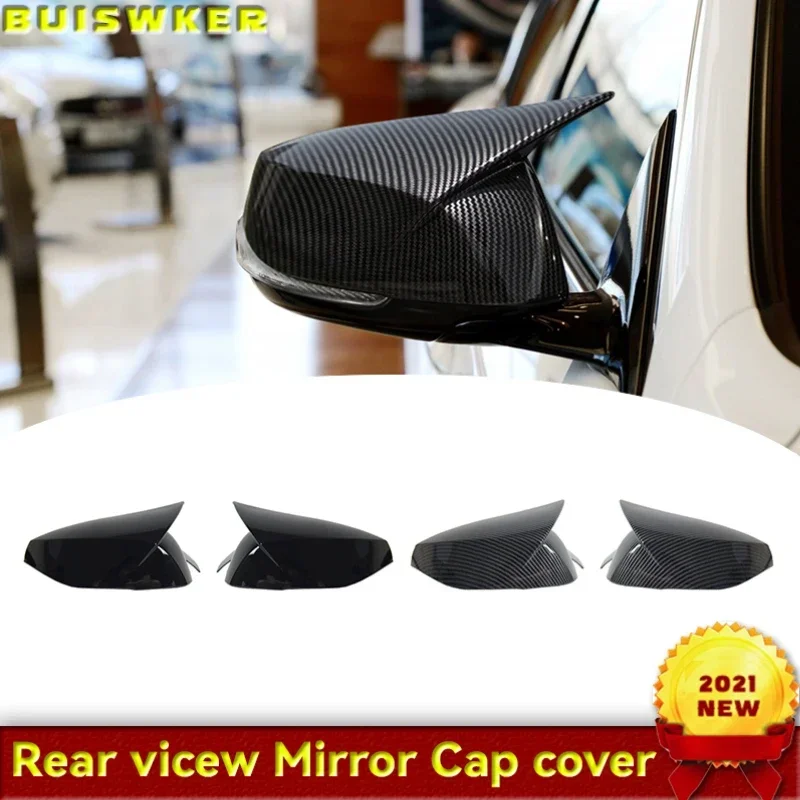 

2x Rearview Mirror Cover Side Wing Rear View Mirror Case Cover Glossy Black Car Styling For Infiniti Q50 Q60 QX30 Q70 2014-2021