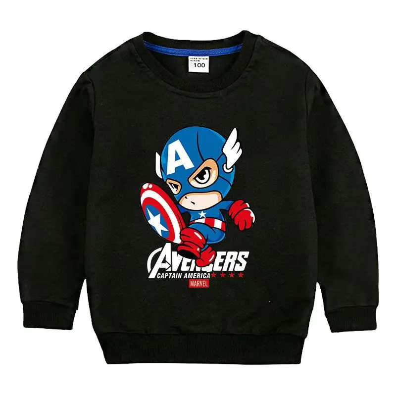 Autumn Kid Boy Clothes Children Girls Captain America Printed Sweatshirts Baby Cartoon Long Sleeve Pullover Top Tracksuits