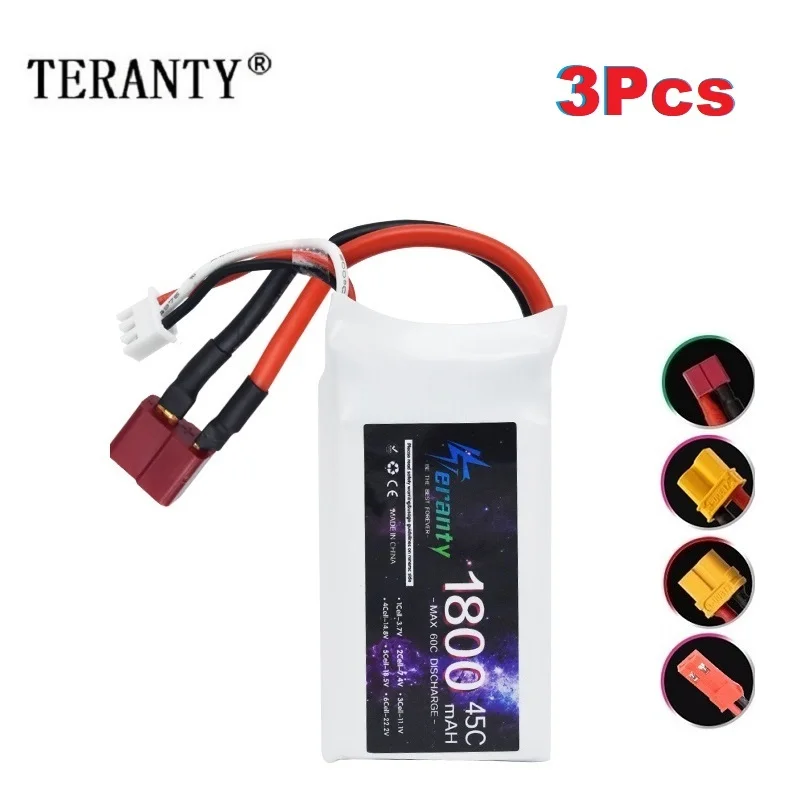 

3PCS 7.4v 1800mAh LiPo Battery 45C For RC Drone Quadcopter Helicopter Car Boat Spare Parts With DEANS JST XT30 XT60 2S Battery