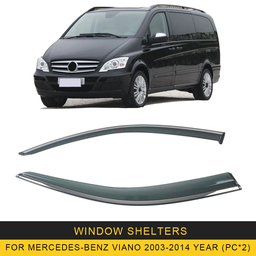 

Chrome Strips Rain Guards for Mercedes-Benz Viano 2003-2014 Window Visor Wind Deflectors Door Visor Vent Shades Ventvisor