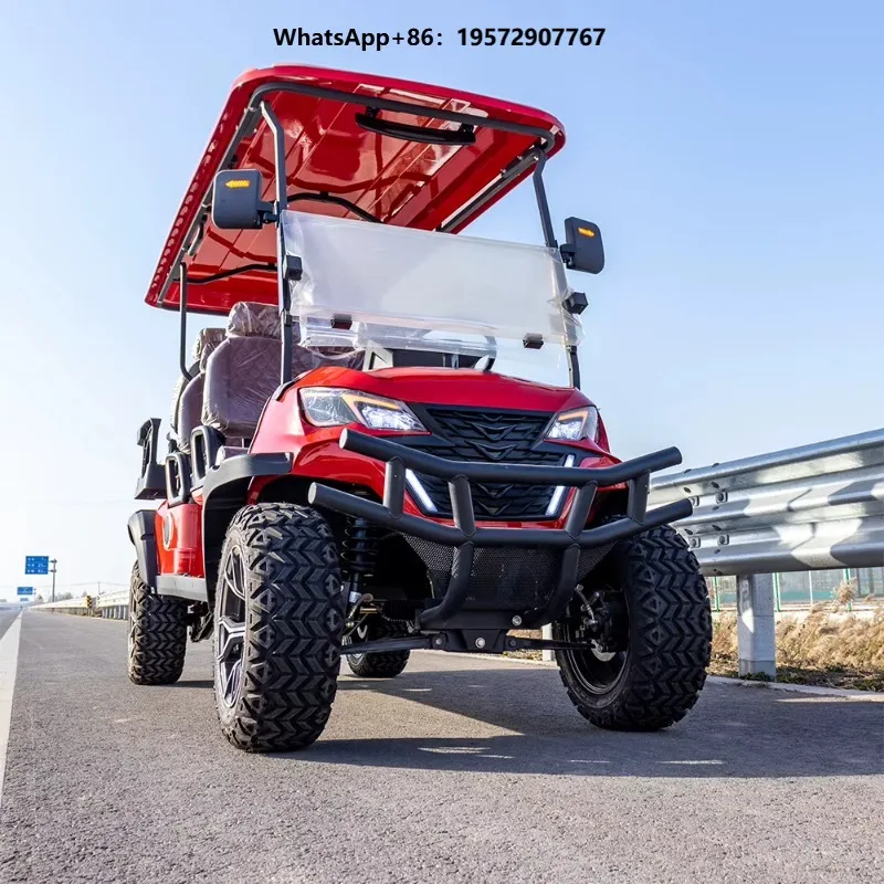 Hot Selling 4 Stroke 60V 100Ah Lithium Battery Electric Golf Cart 80-100km Range 6 Seater Street Legal