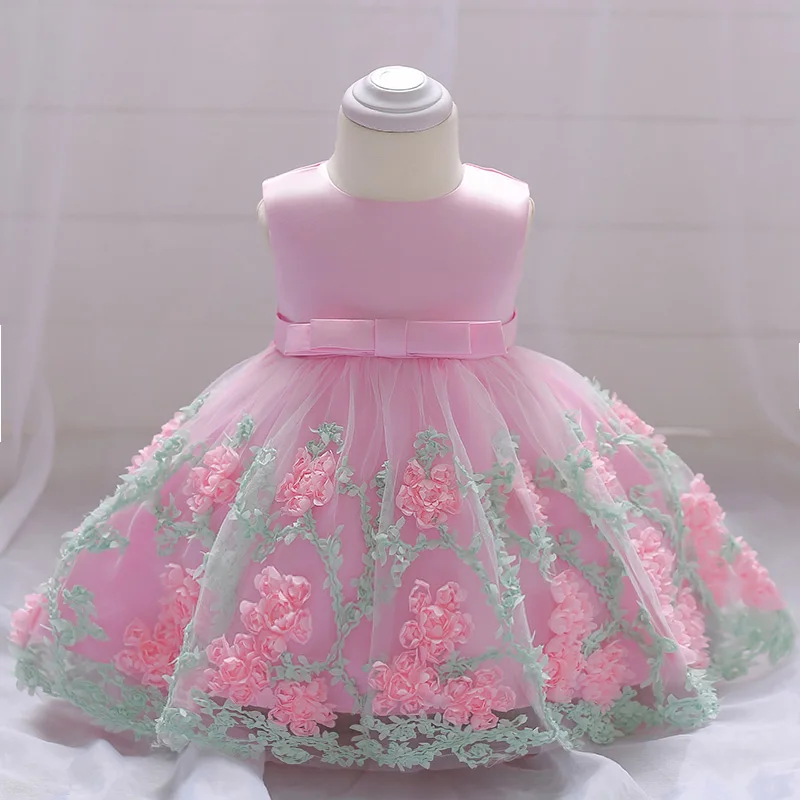 Baby Girls Summer Dress Toddler 1st Birthday Wedding Costume Infant Flower Girl Princess Party Dresses Newborn Christening Gown